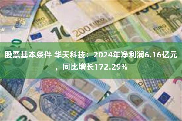股票基本条件 华天科技：2024年净利润6.16亿元，同比增长172.29%