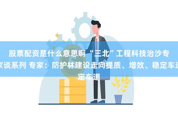 股票配资是什么意思啊 “三北”工程科技治沙专家谈系列 专家：防护林建设走向提质、增效、稳定车道